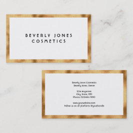 Elegantes Weiß mit Imitate Gold Foil Business Card Rabattkarte