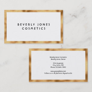 Elegantes Weiß mit Imitate Gold Foil Business Card Rabattkarte