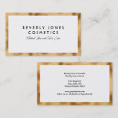 Elegantes Weiß mit Imitate Gold Foil Business Card Rabattkarte (Vorne/Hinten)