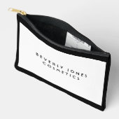 Elegantes Weiß mit schwarzer Grenze Zubehörtasche (Offen)