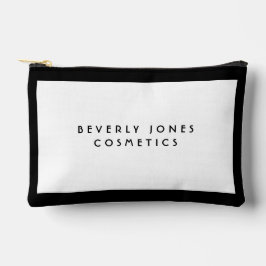 Elegantes Weiß mit schwarzer Grenze Zubehörtasche