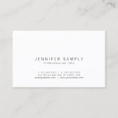 Elegantes Weiß Modernes Einfaches Chic Beruflich Visitenkarte (Vorderseite)