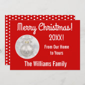 Elegantes Weiß-Ornament Anpassen der Weihnachtskar Dankeskarte (Vorne/Hinten)