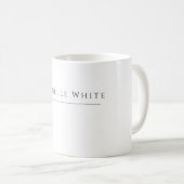 Elegantes Weiß, professionell, modern Kaffeetasse (VorderseiteRechts)