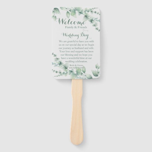 Elegantes Weiß & Sage Fächer (Vorderseite)