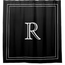 Elegantes weiß-schwarzes Border-Script-Monogramm