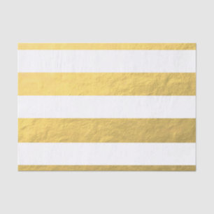 Elegantes Weiß Stripes die gedruckte Goldfolie Seidenpapier