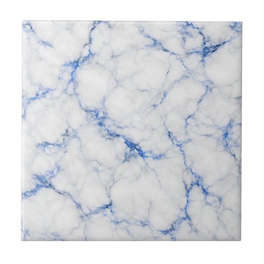 Elegantes Weiß- und Blaumararmor Fliese (Vorderseite)