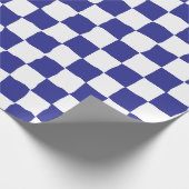 Elegantes Weiß- und Blautafel Geschenkpapier (Ecke)