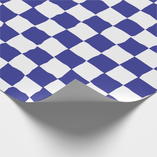 Elegantes Weiß- und Blautafel Geschenkpapier (Ecke)