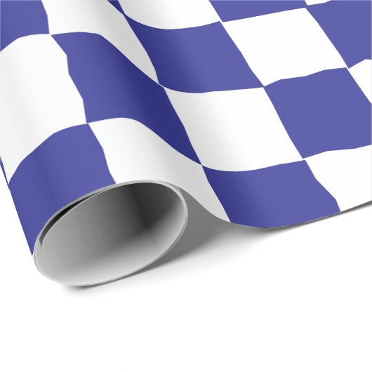 Elegantes Weiß- und Blautafel Geschenkpapier (Rolleneckpunkt)