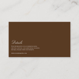 Elegantes Weiß und Braun - Details zur Hochzeit Begleitkarte