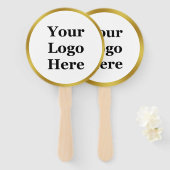 Elegantes Weiß und Gold Ihr Logo hier Fächer (Vorne und Hinten)