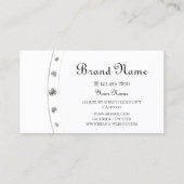 Elegantes Weiß und Gold mit Initials Rhinestones Visitenkarte (Rückseite)