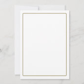 Elegantes Weiß und Gold Save the Date Minimalistis Einladung (Rückseite)