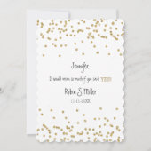 Elegantes Weiß und Gold Werden Sie meine Brautjung Einladung (Rückseite)