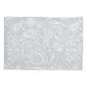 Elegantes Weiß- und Graublütenmuster Kissenbezug (Rückseite)