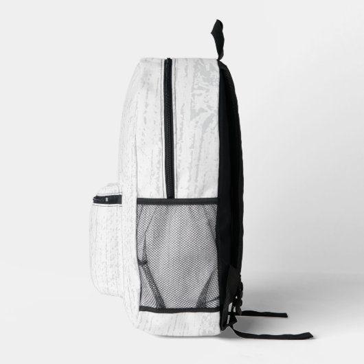 Elegantes Weiß- und Graukorn Bedruckter Rucksack (Rechts)