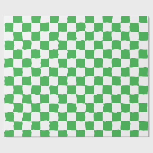 Elegantes Weiß- und Grünes Karton Geschenkpapier (Flach)