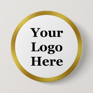 Elegantes Weiß und Imitate Gold Ihr Logo hier Button