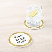 Elegantes Weiß und Imitate Gold Ihr Logo hier Getränkeuntersetzer (Seite)