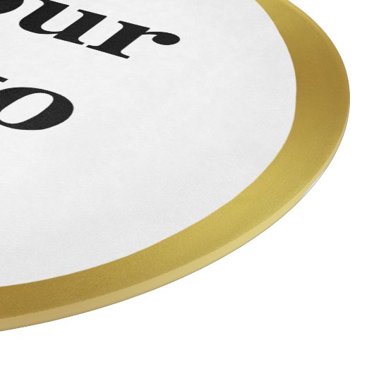 Elegantes Weiß und Imitate Gold Ihr Logo hier Schneidebrett (Ecke)