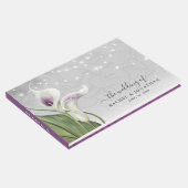 Elegantes Weiß und Lila Lily Watercolor Gästebuch (Ecke)