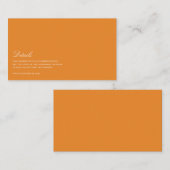 Elegantes Weiß- und Orangefarbenes Hochzeitsdetail Begleitkarte (Vorne/Hinten)