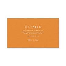 Elegantes Weiß- und Orangefarbenes Hochzeitsdetail