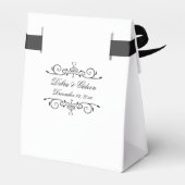 Elegantes Weiß und Schwarzes Herz Hochzeit Vielen Geschenkschachtel (Rückseite)