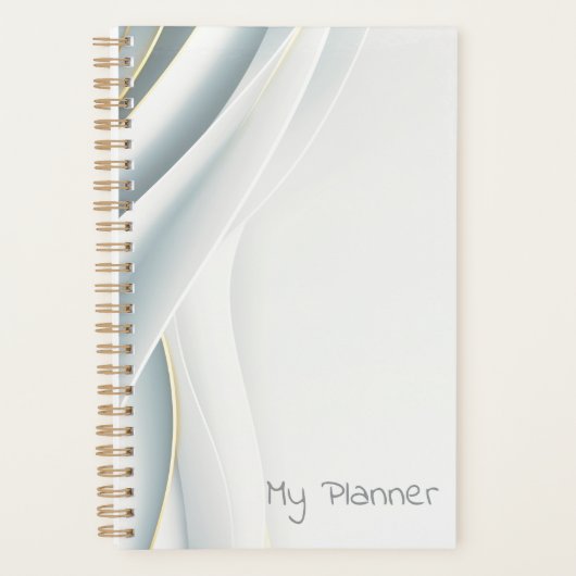 Elegantes Weiß Vail Personalisiert Planer (Vorderseite)