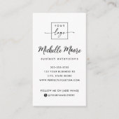 Elegantes, weiße, senkrechte Logo Visitenkarte (Vorderseite)