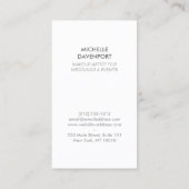 ELEGANTES WEISSEMBLEM AUF SILVER GLITZER II VISITENKARTE (Rückseite)