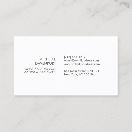 ELEGANTES WEISSEMBLEM AUF SILVER GLITZER II VISITENKARTE (Rückseite)