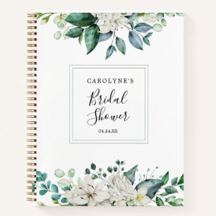 Elegantes Weißes Aquarell-Blumenmuster  Notizblock