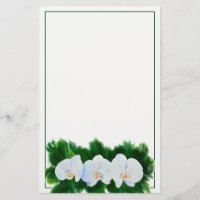Elegantes, weißes Aquarell-Orchideenbild