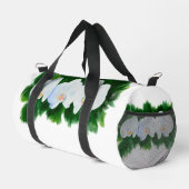 Elegantes, weißes Aquarell-Orchideenbild Duffle Bag (Rechte Ecke)