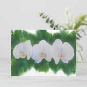 Elegantes, weißes Aquarell-Orchideenbild Einladung (Stehend Vorderseite)