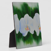 Elegantes, weißes Aquarell-Orchideenbild Fotoplatte (Seite)