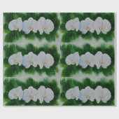 Elegantes, weißes Aquarell-Orchideenbild Geschenkpapier (Flach)