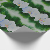 Elegantes, weißes Aquarell-Orchideenbild Geschenkpapier (Ecke)