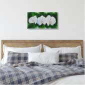 Elegantes, weißes Aquarell-Orchideenbild Leinwanddruck (Insitu (Schlafzimmer))
