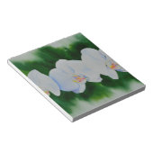Elegantes, weißes Aquarell-Orchideenbild Notizblock (angewinkelt)