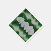 Elegantes, weißes Aquarell-Orchideenbild Serviette (Ecke)