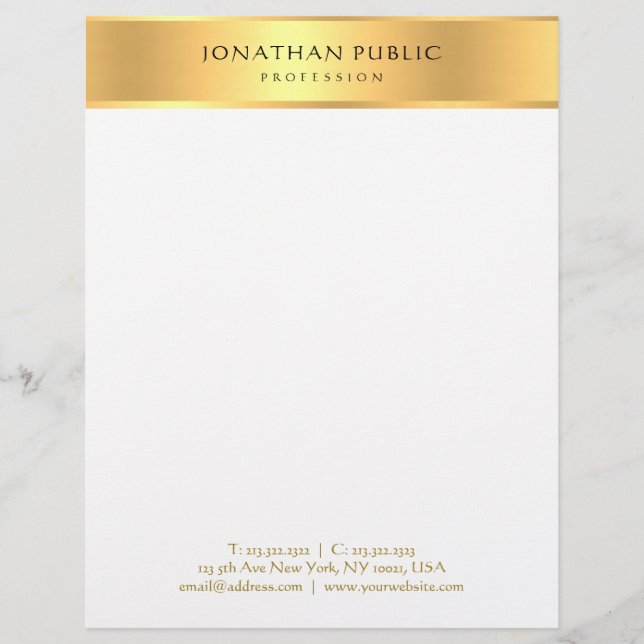 Elegantes, weißes Berufliches Modern Template Briefbogen (Vorderseite)