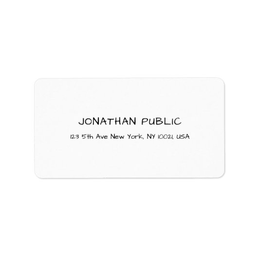 Elegantes, weißes Berufliches Template modern saub Adressaufkleber (Vorne)
