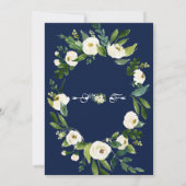 Elegantes weißes blaues Brautparty Einladung (Rückseite)