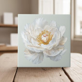 Elegantes, weißes blühendes Pfirsichfranz. Land Fliese