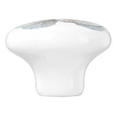 Elegantes, weißes Blume-Bauernhaus Keramikknauf (Seitenansicht)