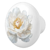 Elegantes, weißes Blume-Bauernhaus Keramikknauf (Rechts)